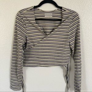 Urban Outfitters Striped Green Wrap Longsleeve